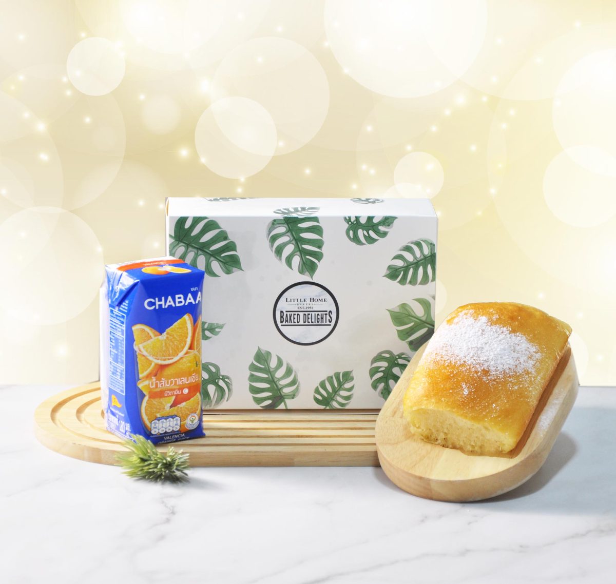 ขนมปังเนยสด + น้ำผลไม้